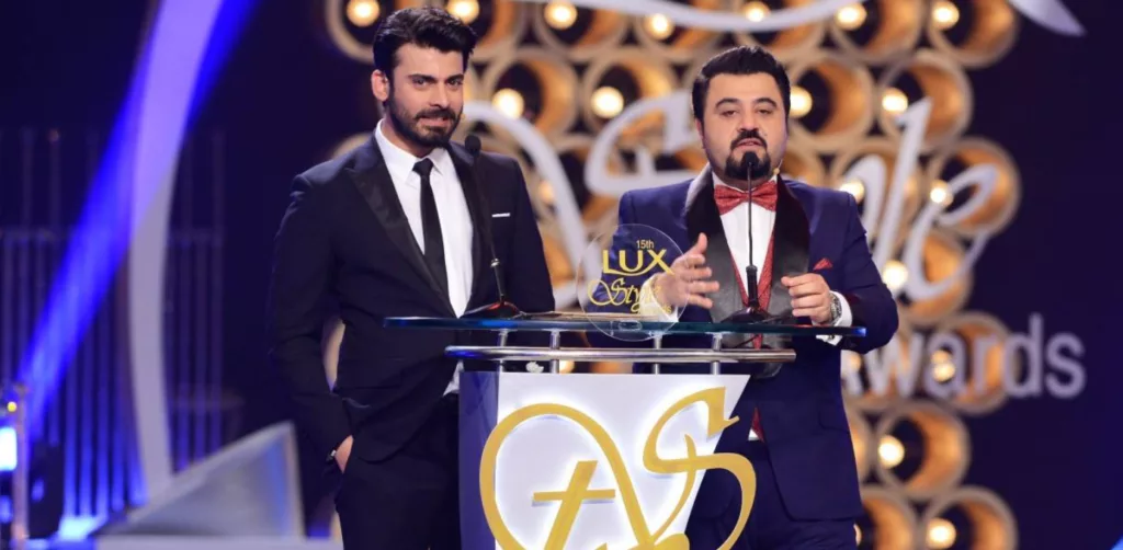 Fawad Khan hosting Lux Style Awards with Ahmad Ali But