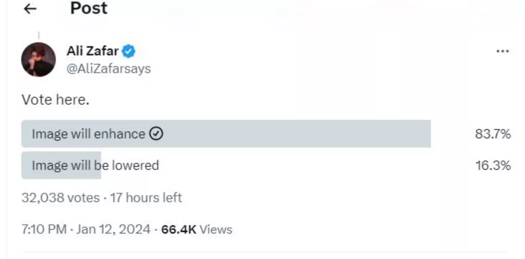 PSL 9 Anthem Poll: Ali Zafar and Fans Join Forces on Social Media 5 PSL 9 Anthem Poll Final Result by Ali Zafar