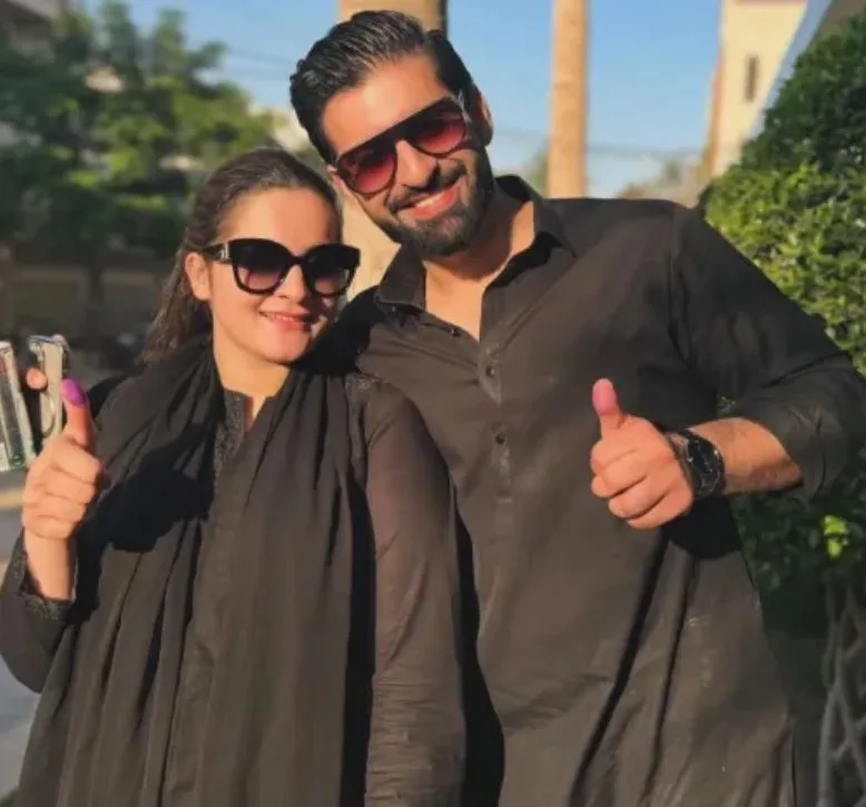 Aiman Khan & Muneeb Butt Vote Cast 8 February 2024
